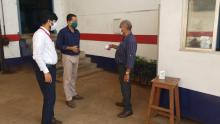 Inspection conducted by the Dy. Collector & SDM, Mormugao in one of the Industrial Estate at Sancoale regarding implementation of measures such as Social Distancing, Sanitation etc...