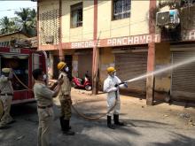 Sanitization carried out at Sancoale Village Mormugao Taluka by the District Administration South Goa.