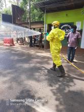 Sanitization Carried out by District Administration at Canacona Check Post.
