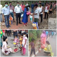 23-Apr-2020 Report 1: OSD food Bardez Dr. Geeta Nagvenkar takes extra mile while executing her duty and touches lives of little children with care and affection thus delivering smiles along with ration.