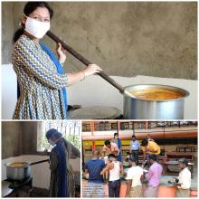 24-Apr-2020 Report 1: Asst. OSD food  & Executive Magistrate of Bicholim Akshaya Chodankar seen cooking food for the residents of Mayem Shelter home