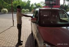 Hand Sanitization of the Public at the entrance of the Collectorate Building Margao through the security guards..