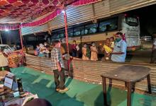 Arrangements made by the District Administration for transportation of Labourers at the Canacona check post.
