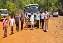 11-May-2020 Report: Joint mamlatdar Sanjeevi Satardekar and Shri. Kabir Shirgaonkar JSO under the guidance and monitoring of Shri Vivek HP IAS efficiently carried out the transportation of migrants into karnataka. The migrants had walked till keri checkpost and were later sent in 13 buses after taking the necessary permissions and getting them medically screened.