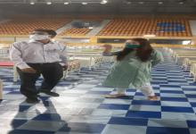 04 Aug 2020 Report: Dy. Collector Mamu Hage ,IAS and Gurudas Dessai inspected the arrangements at Shyama Prasad Mukherjee stadium.
