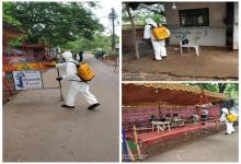 15-May-2020 Report: Esteem industries pvt ltd, pissurlem carried out sanitization drive at Keri  border checkpost in coordination with mamlatdar smt. sanjivni satardekar.
